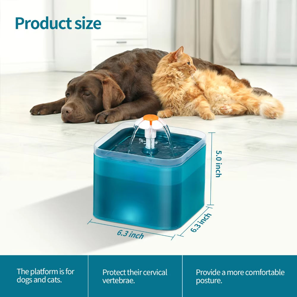 Cat Water Fountain Auto Filter LED Lighting USB Electric Mute Cat Drinker Bowl 2L Recirculate Filtring Drinker Water Dispenser