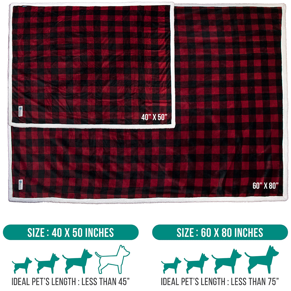 Dog Blanket for Medium Large Dogs Pet Soft Fleece Durable Warm Sherpa Reversible