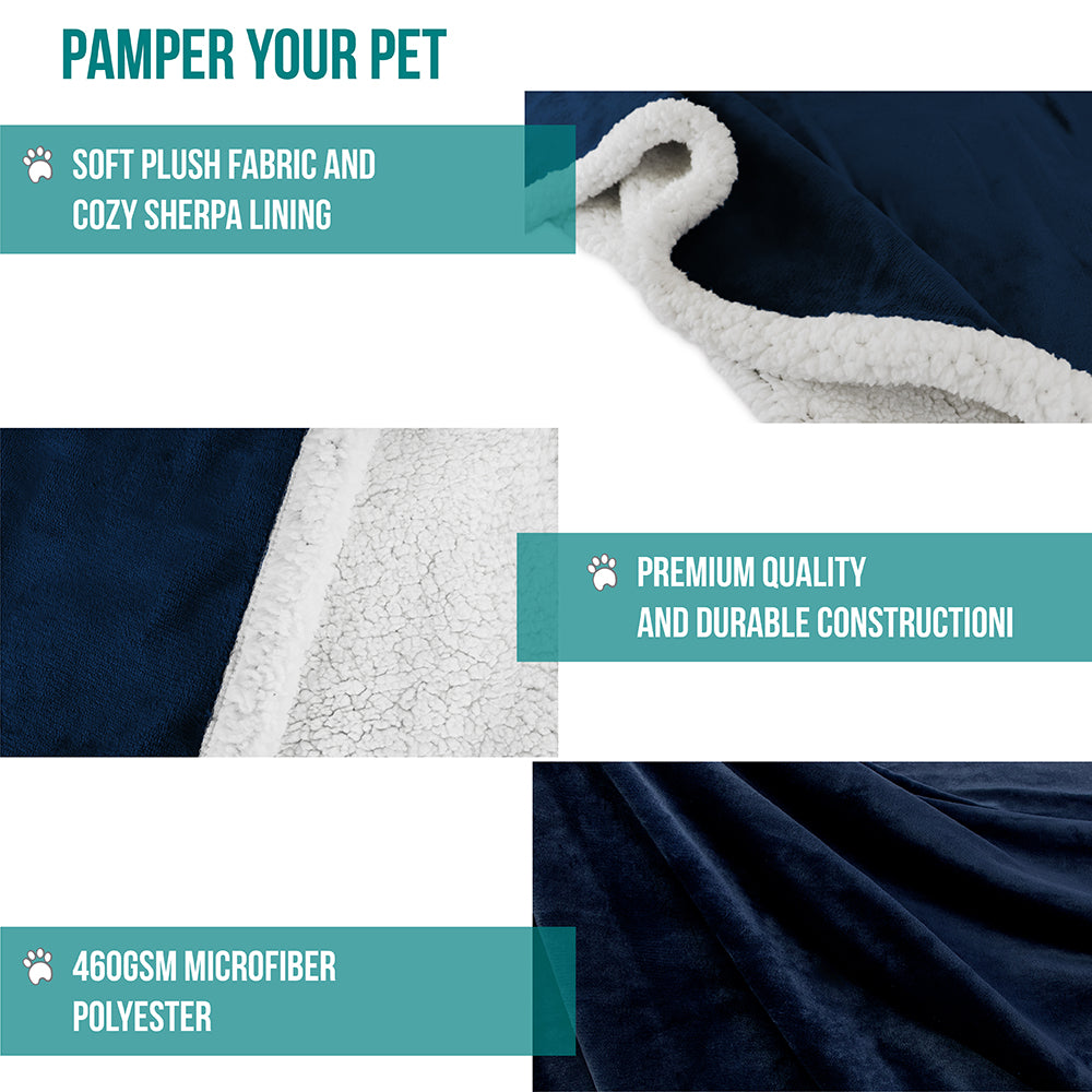 Dog Blanket for Medium Large Dogs Pet Soft Fleece Durable Warm Sherpa Reversible