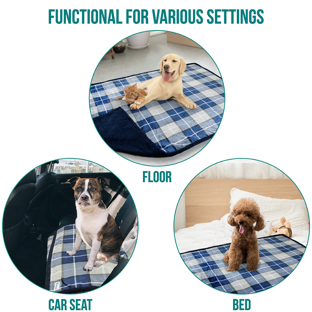 Dog Blanket for Medium Large Dogs Pet Soft Fleece Durable Warm Sherpa Reversible