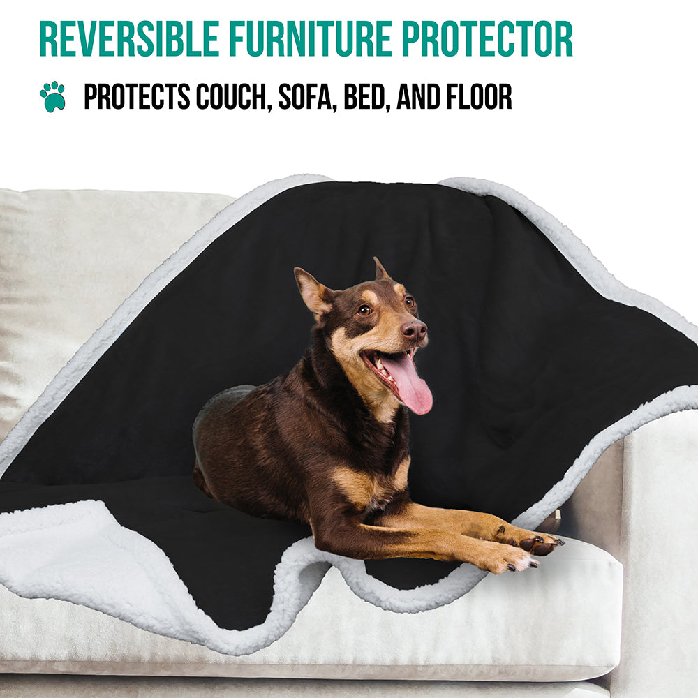 Dog Blanket for Medium Large Dogs Pet Soft Fleece Durable Warm Sherpa Reversible
