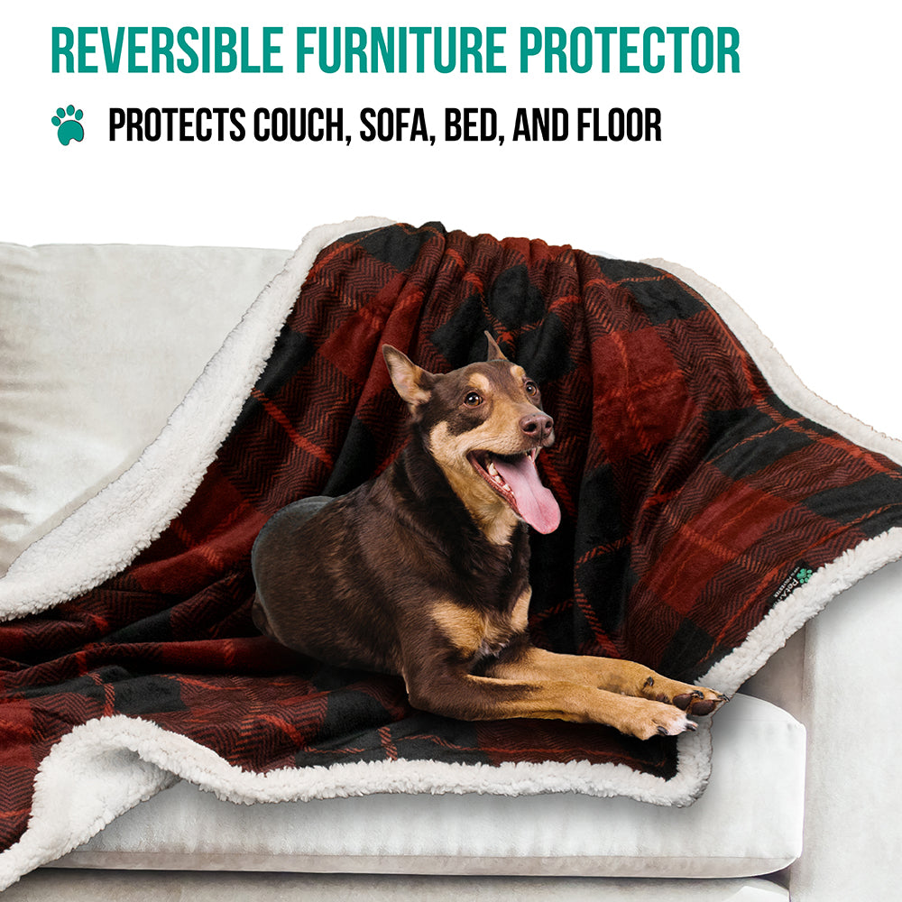 Dog Blanket for Medium Large Dogs Pet Soft Fleece Durable Warm Sherpa Reversible