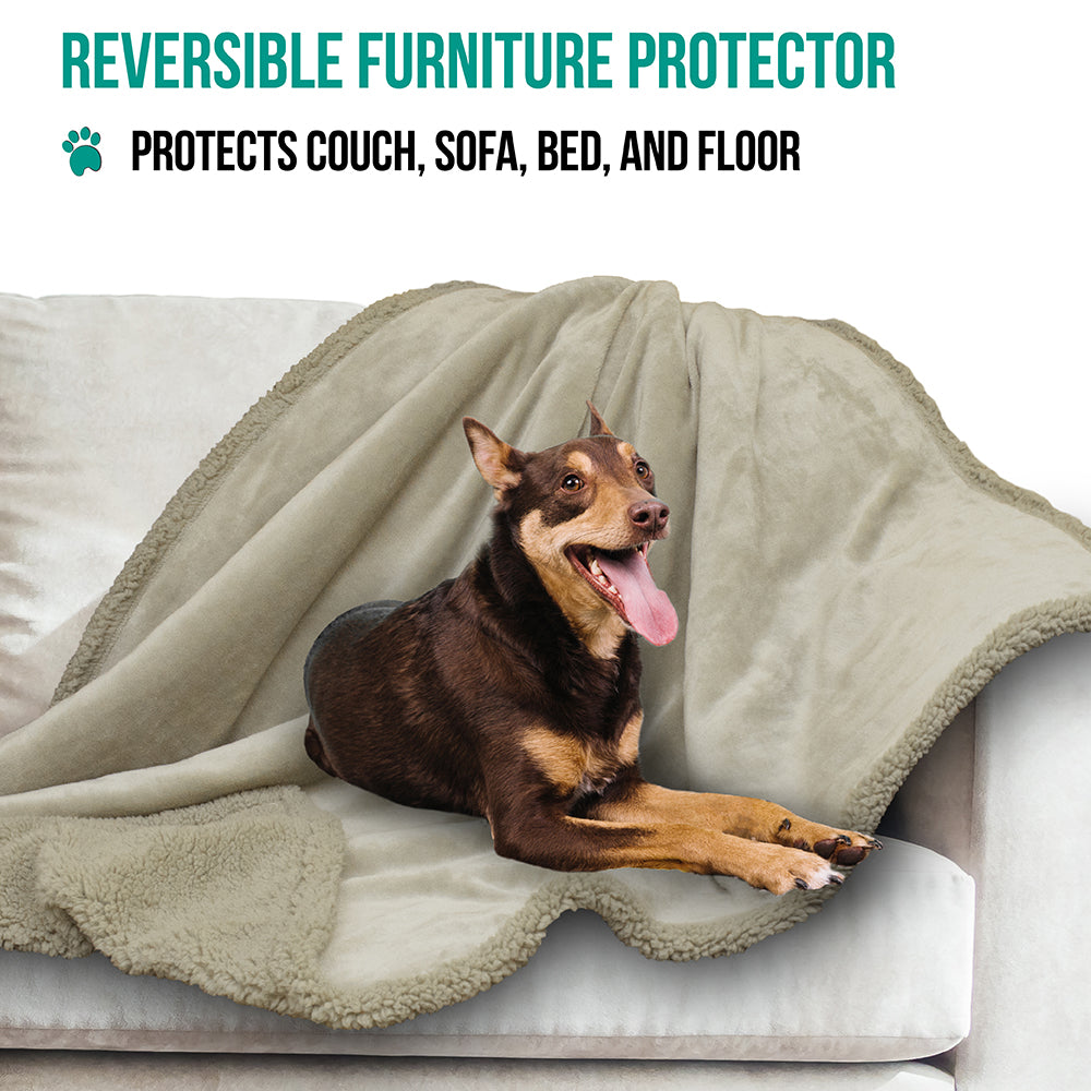 Dog Blanket for Medium Large Dogs Pet Soft Fleece Durable Warm Sherpa Reversible
