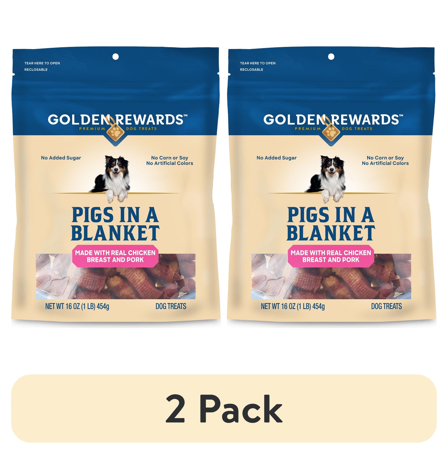 Pigs in a Blanket Chicken and Pork Sausage Dog Treats, 16 Oz