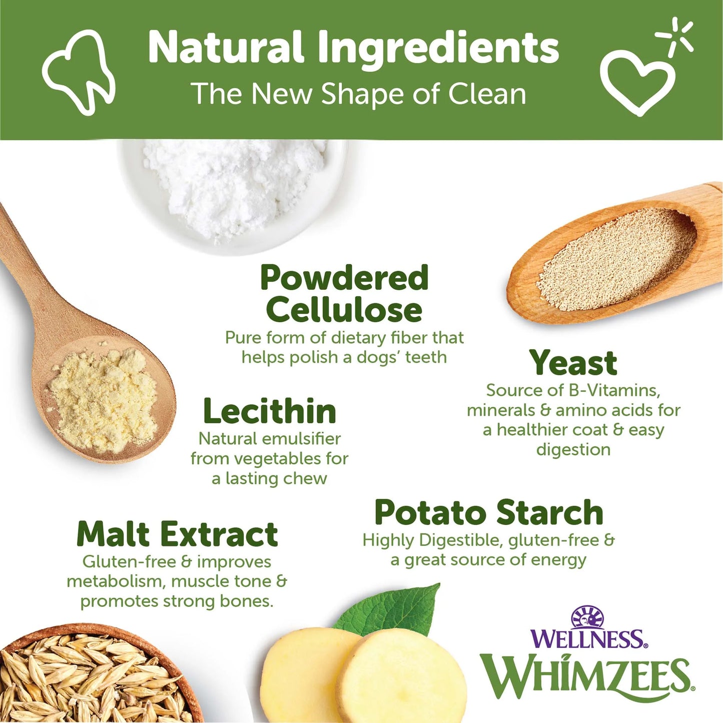 by Wellness Hedgehog Natural Grain Free Dental Chews for Dogs, Large Breed, 6 Count