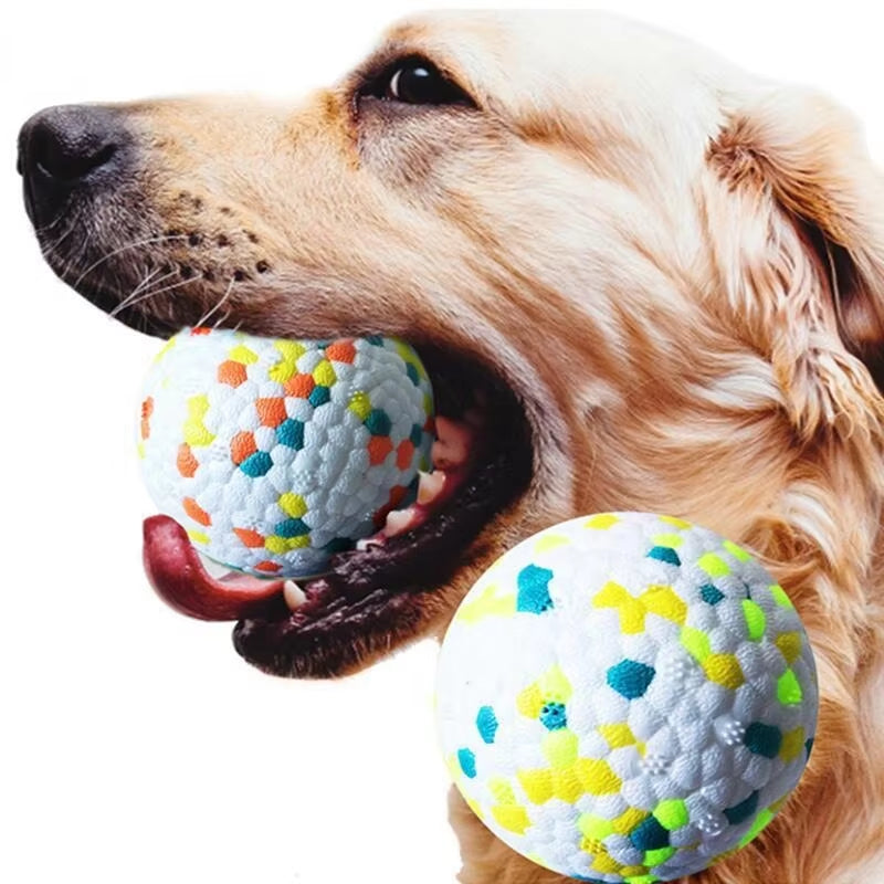 1Pc Teething Pet Toy Dog Solid Toy Ball Interactive Dog Toy Light Popcorn Ball Dog Ball Light Chew Rubber Ball High Elastic Bite