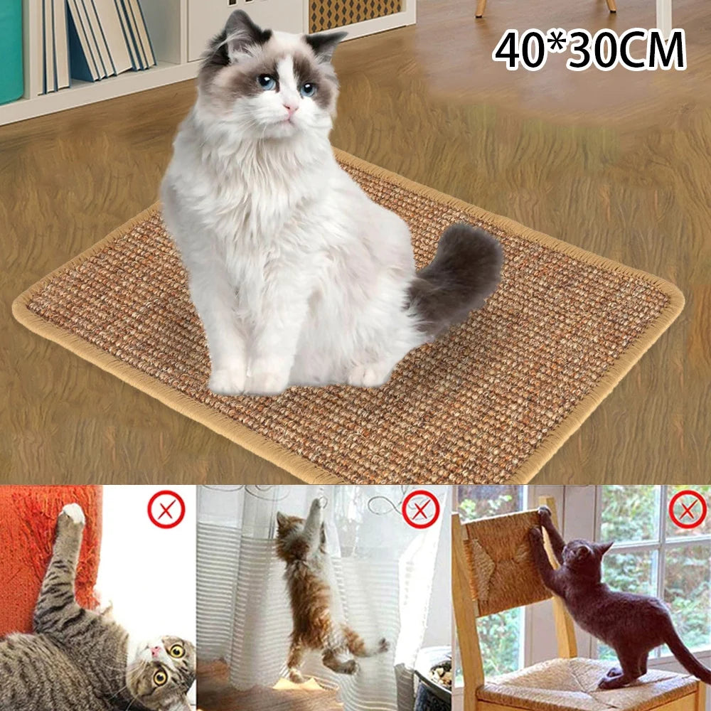 Cat Scratching Mat, Tough Natural Sisal Scratching Pad, Anti-Slip Cat Scratch Rug Sleeping Carpet, Superior Cat Claws Care Toy for Cat Grinding Claws and Protecting
