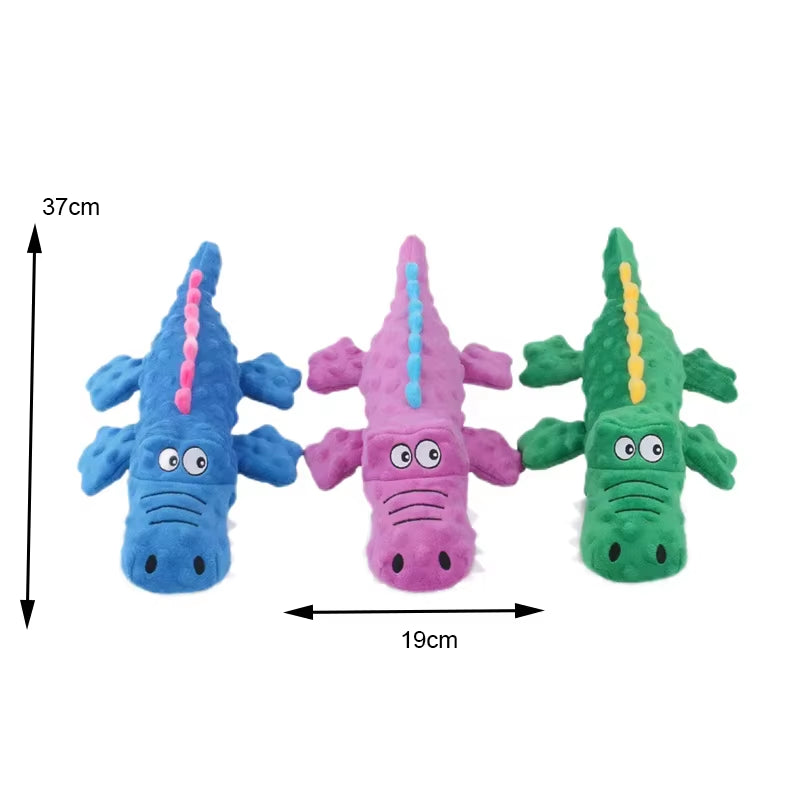 Pet Plush Toy Dog Sound Crocodile Animal Shape Toy Interactive Dog Teeth Clean Chew Toy Pet Supplies for Small Meduim Large Dog