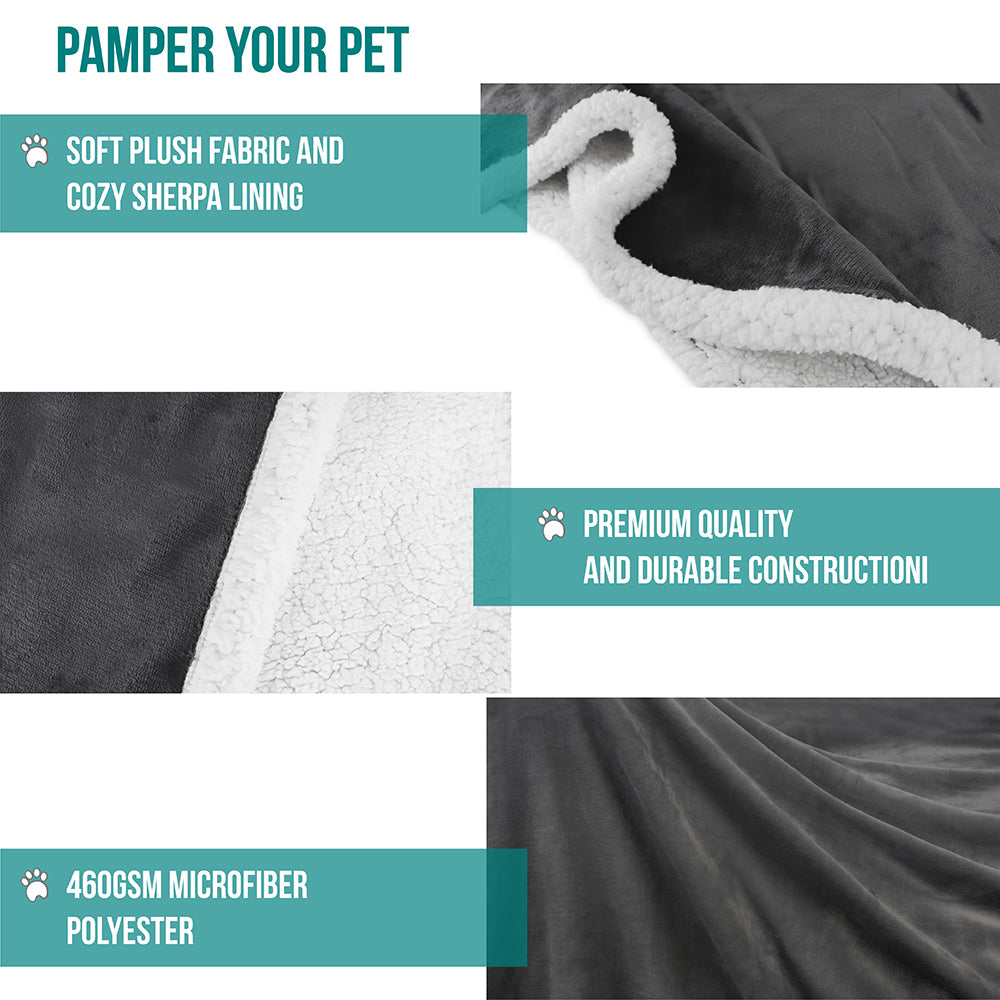 Dog Blanket for Medium Large Dogs Pet Soft Fleece Durable Warm Sherpa Reversible