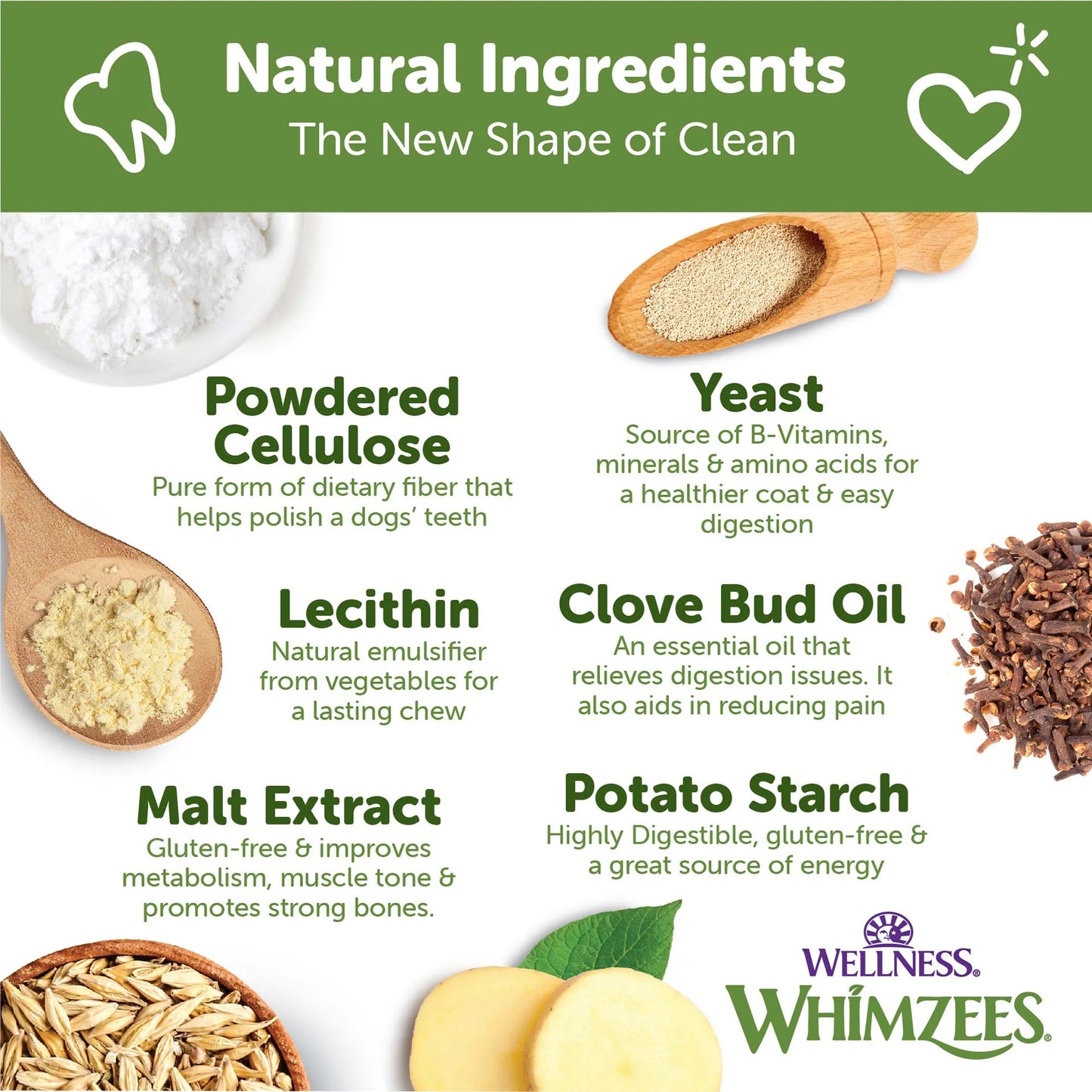 by Wellness Veggie Strip Natural Grain Free Dental Chews for Dogs, Medium Breed, 14 Count