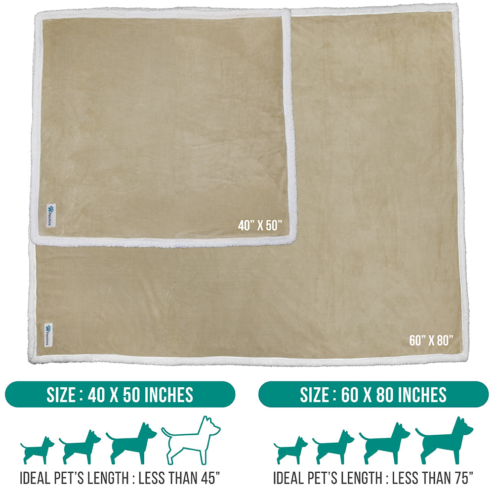 Dog Blanket for Medium Large Dogs Pet Soft Fleece Durable Warm Sherpa Reversible
