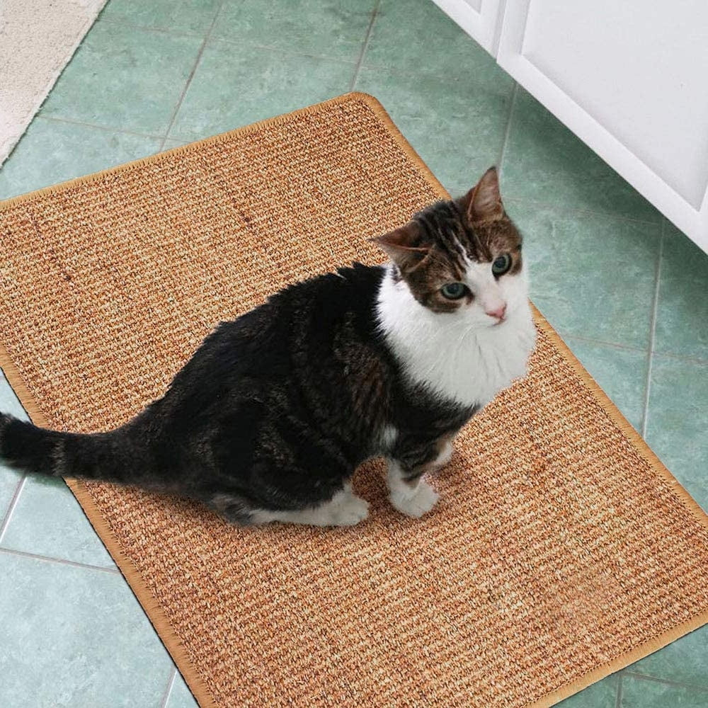 Cat Scratching Mat, Tough Natural Sisal Scratching Pad, Anti-Slip Cat Scratch Rug Sleeping Carpet, Superior Cat Claws Care Toy for Cat Grinding Claws and Protecting