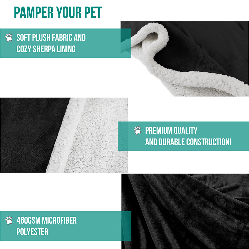Dog Blanket for Medium Large Dogs Pet Soft Fleece Durable Warm Sherpa Reversible