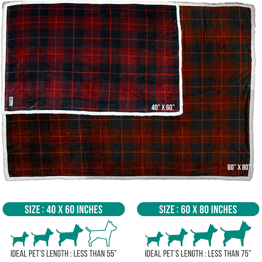 Dog Blanket for Medium Large Dogs Pet Soft Fleece Durable Warm Sherpa Reversible