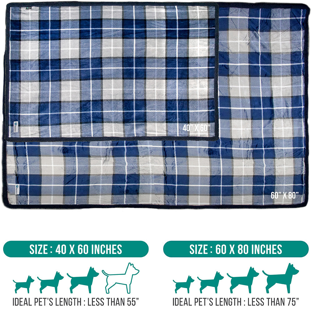 Dog Blanket for Medium Large Dogs Pet Soft Fleece Durable Warm Sherpa Reversible