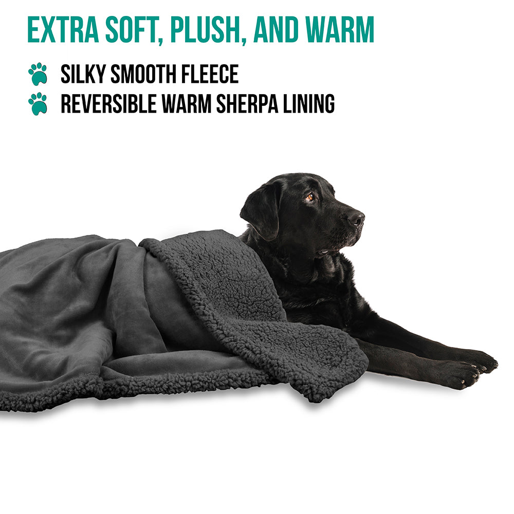 Dog Blanket for Medium Large Dogs Pet Soft Fleece Durable Warm Sherpa Reversible