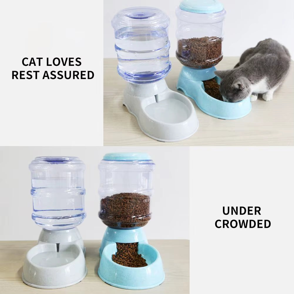 Pet Automatic Feeder Cat Drinking Bowl Cat Bowl Large Capacity Dog Bowl Combination Storage Bin Pet Supplies