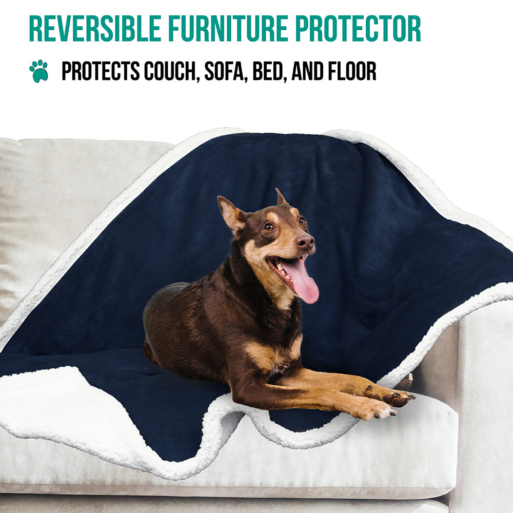 Dog Blanket for Medium Large Dogs Pet Soft Fleece Durable Warm Sherpa Reversible
