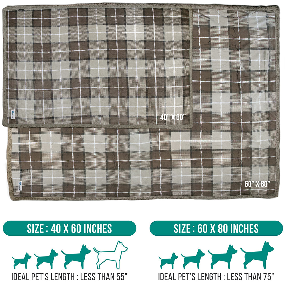 Dog Blanket for Medium Large Dogs Pet Soft Fleece Durable Warm Sherpa Reversible