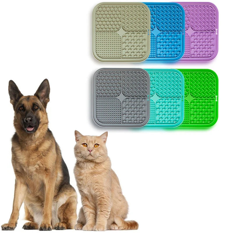 Pet Placemat Cat Slow Feeding Mat Dog Lick Mats Silicone Pets Eating Slowly Food Pad Cats Dogs Lick Yogurt, Peanut Butter
