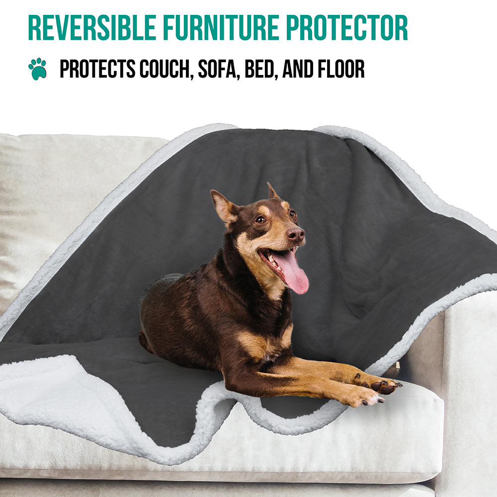 Dog Blanket for Medium Large Dogs Pet Soft Fleece Durable Warm Sherpa Reversible