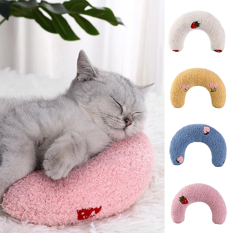 Little Pillow for Cats Fashion Neck Protector Deep Sleep Puppy U-Shaped Pillow Pets Pillow Kitten Headrest Dog Sleeping Pillow Pet Products