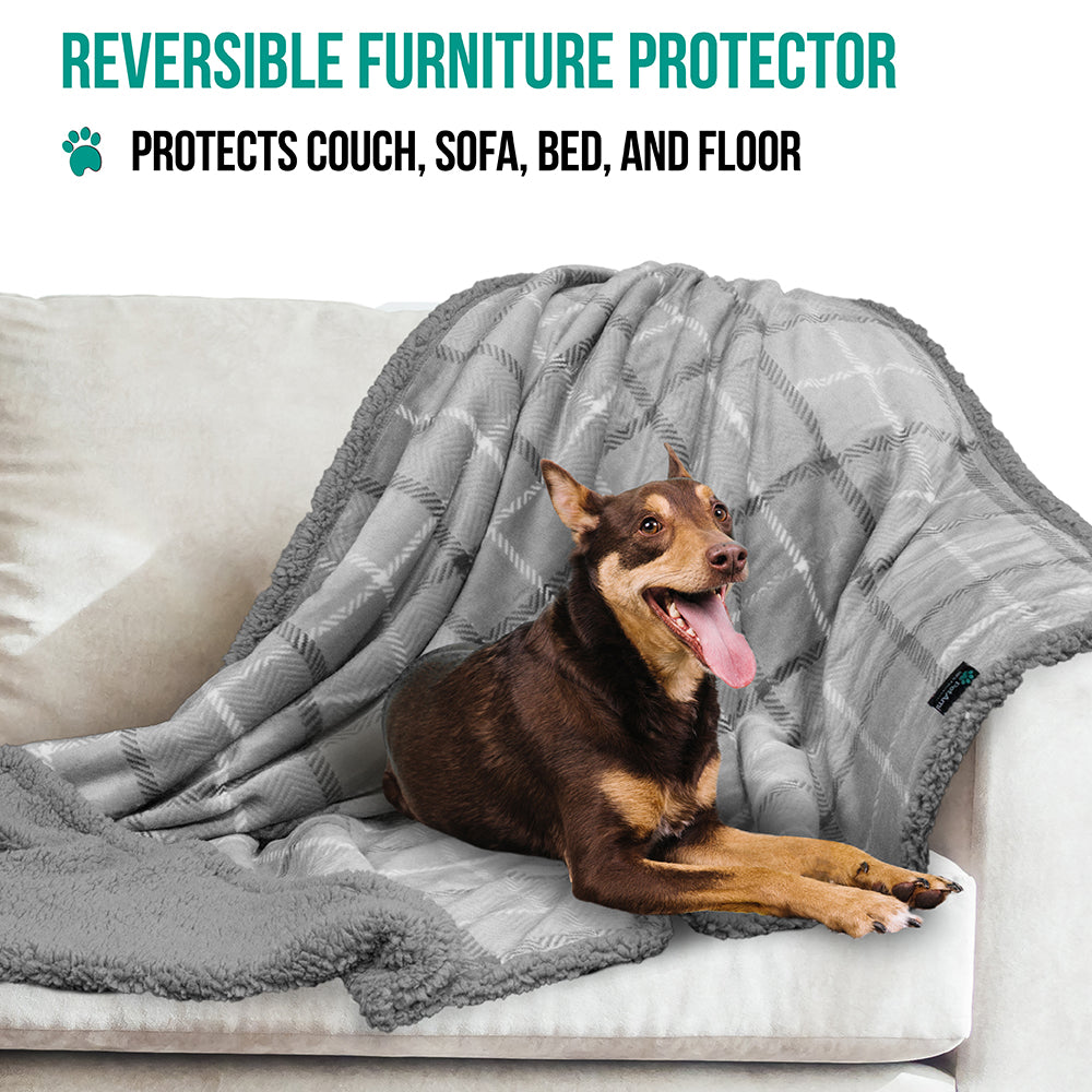 Dog Blanket for Medium Large Dogs Pet Soft Fleece Durable Warm Sherpa Reversible