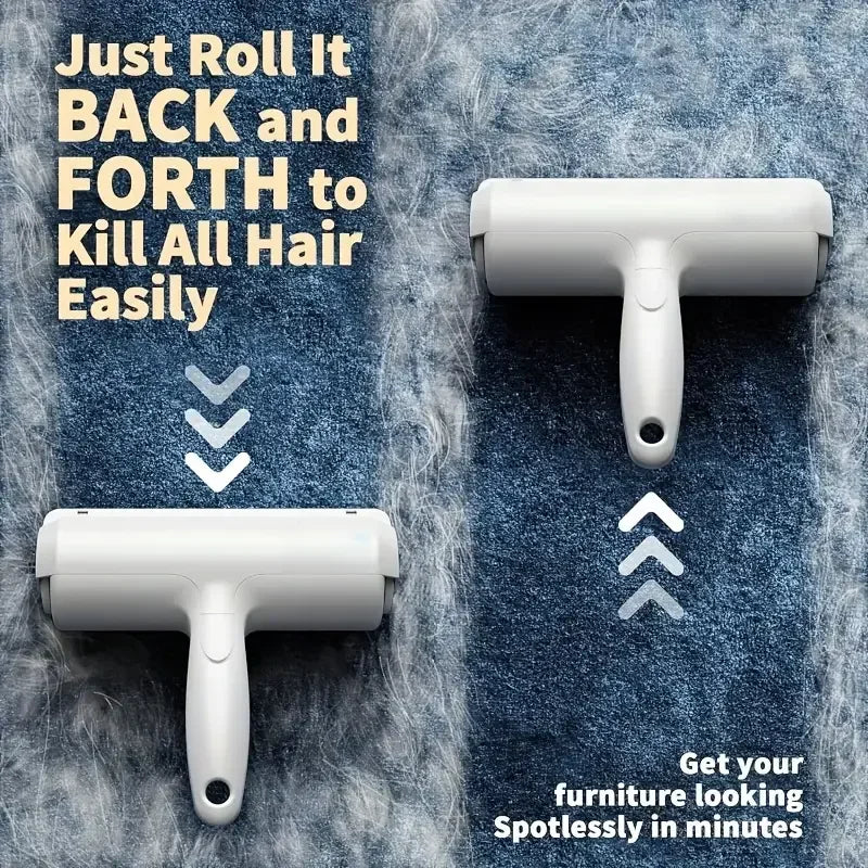 1PC Reusable Pet Hair Removal Mitts & Rollers for Cat & Dog-Self-Cleaning Lint Roller Set for Furniture Couch Carpet
