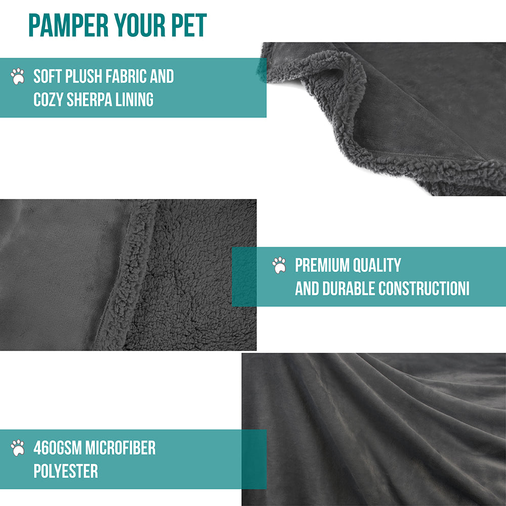 Dog Blanket for Medium Large Dogs Pet Soft Fleece Durable Warm Sherpa Reversible