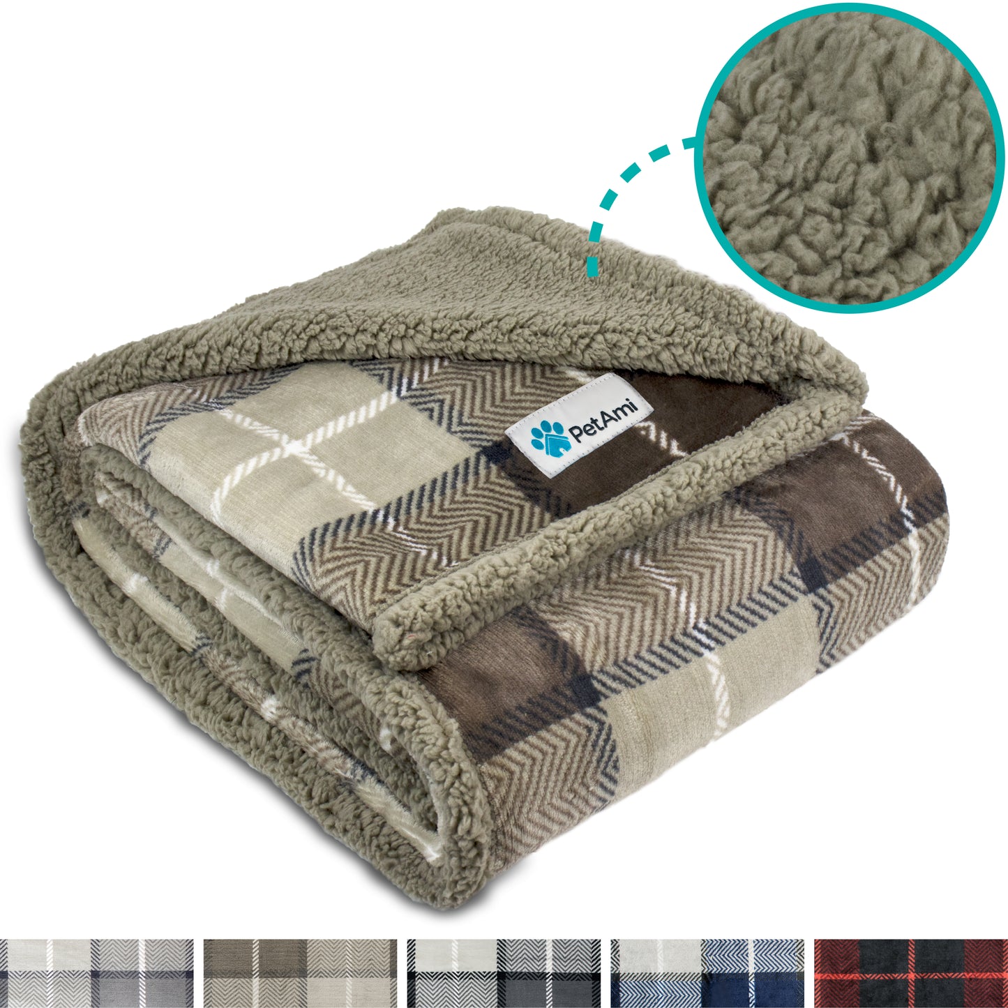 Dog Blanket for Medium Large Dogs Pet Soft Fleece Durable Warm Sherpa Reversible