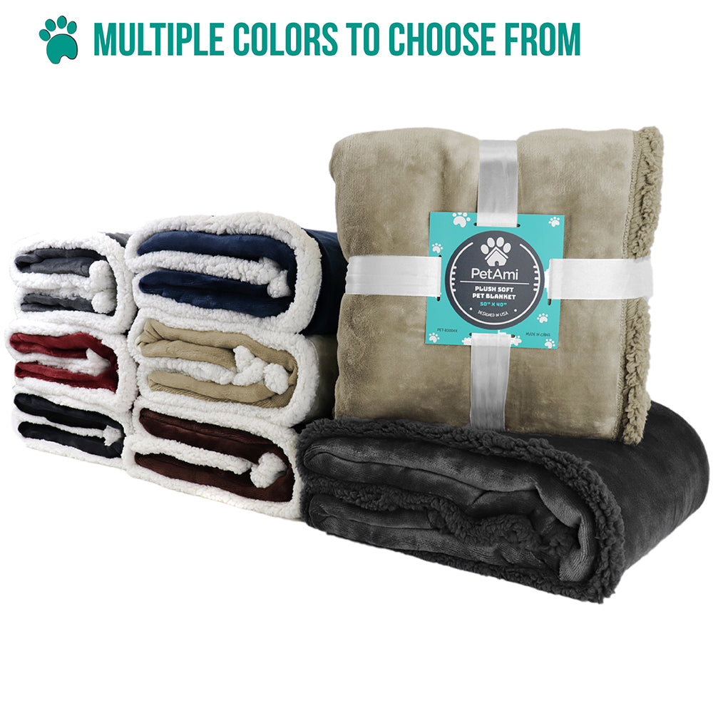 Dog Blanket for Medium Large Dogs Pet Soft Fleece Durable Warm Sherpa Reversible