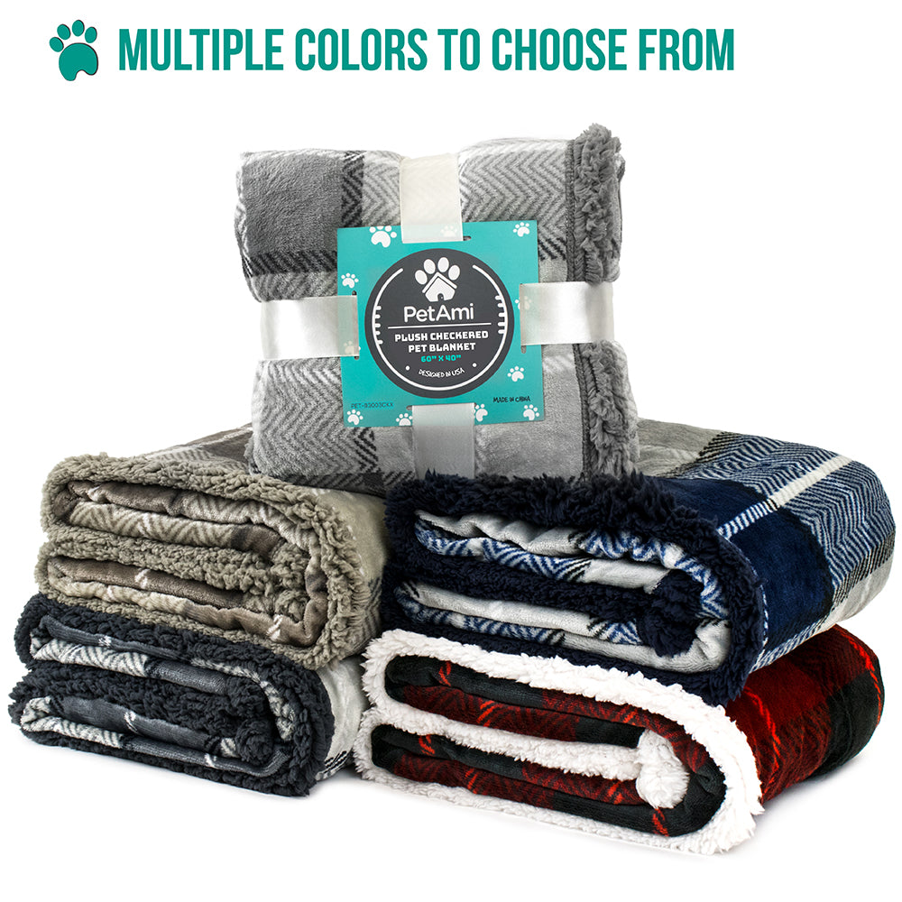 Dog Blanket for Medium Large Dogs Pet Soft Fleece Durable Warm Sherpa Reversible