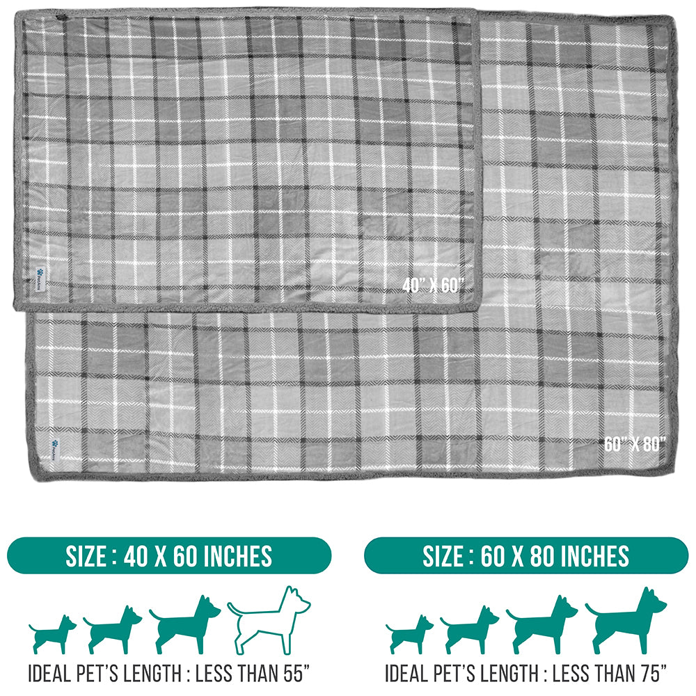Dog Blanket for Medium Large Dogs Pet Soft Fleece Durable Warm Sherpa Reversible
