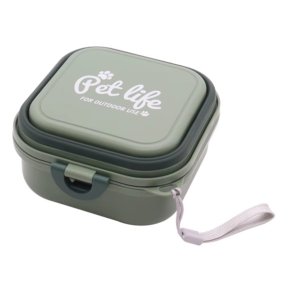 Collapsible Dog Water Bowl, Portable Dog Bowl for Traveling, 2-In-1 Pet Food and Water Feeder - Travel Dog Bowls with Lid for Wa