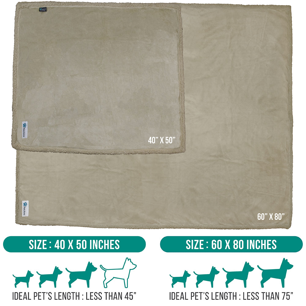 Dog Blanket for Medium Large Dogs Pet Soft Fleece Durable Warm Sherpa Reversible