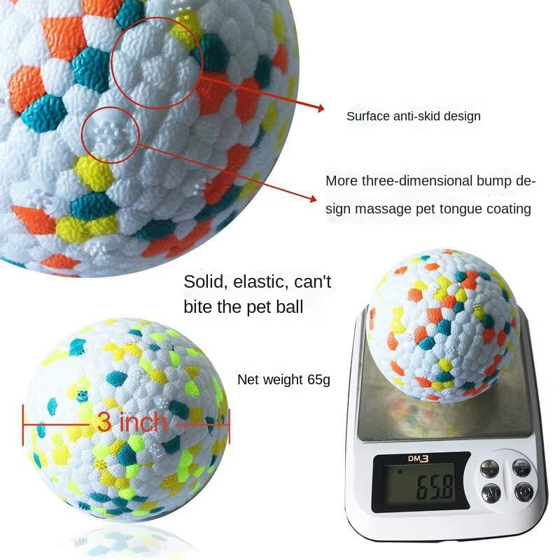 1Pc Teething Pet Toy Dog Solid Toy Ball Interactive Dog Toy Light Popcorn Ball Dog Ball Light Chew Rubber Ball High Elastic Bite