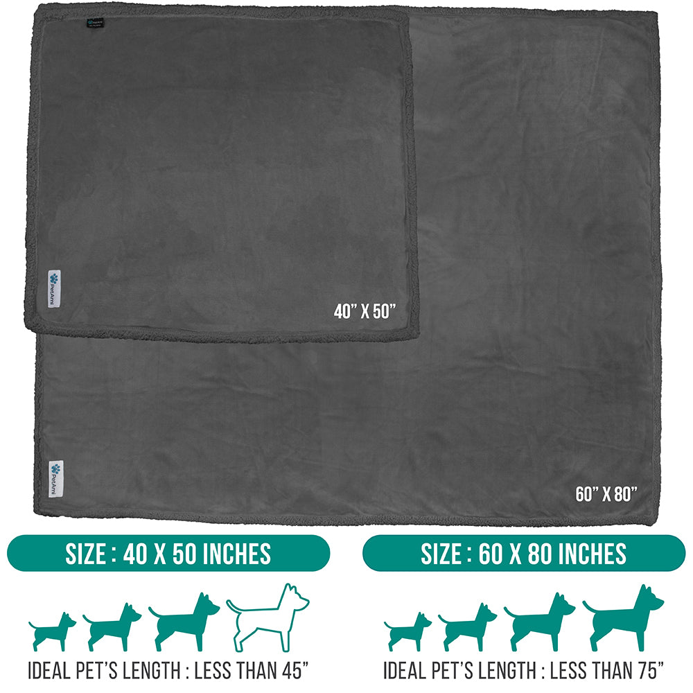 Dog Blanket for Medium Large Dogs Pet Soft Fleece Durable Warm Sherpa Reversible