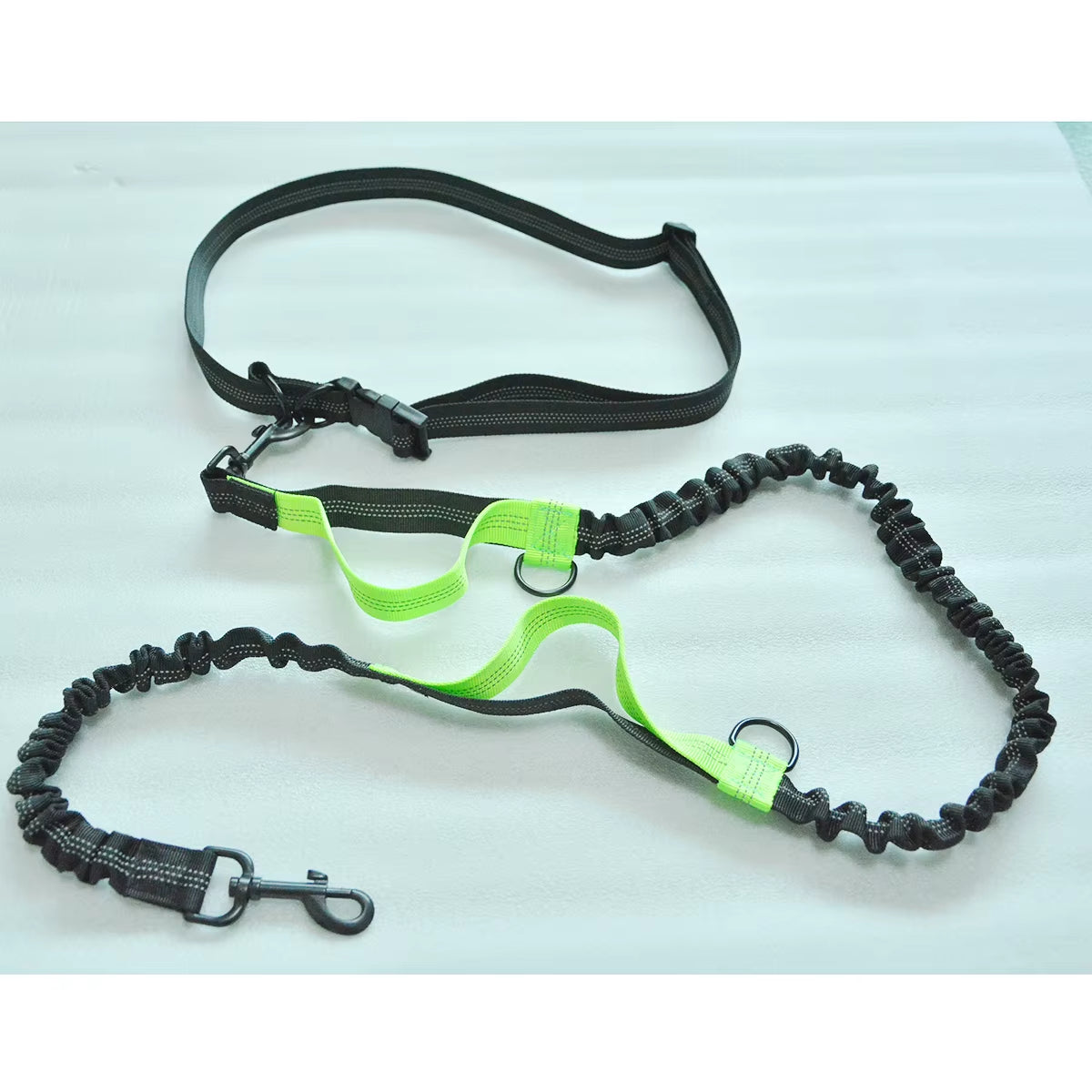 Retractable Hands Free Dog Leash for Running Double Handles Elastic Cord Reflective Large Dog Leash Pet Supplies
