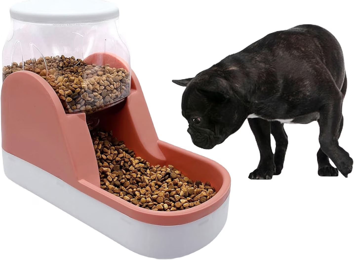 Automatic Dog Food Feeder Gravity Cat Food Dispenser Large Capacity Pet Self Feeding Station Bowl Dish for Small and Medium Dogs Cats,1 Gallon,Blue