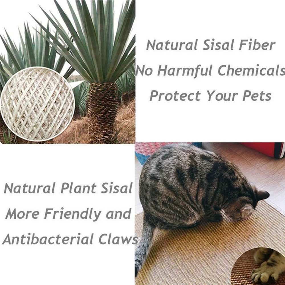 Cat Scratching Mat, Tough Natural Sisal Scratching Pad, Anti-Slip Cat Scratch Rug Sleeping Carpet, Superior Cat Claws Care Toy for Cat Grinding Claws and Protecting