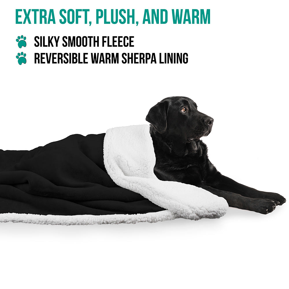 Dog Blanket for Medium Large Dogs Pet Soft Fleece Durable Warm Sherpa Reversible