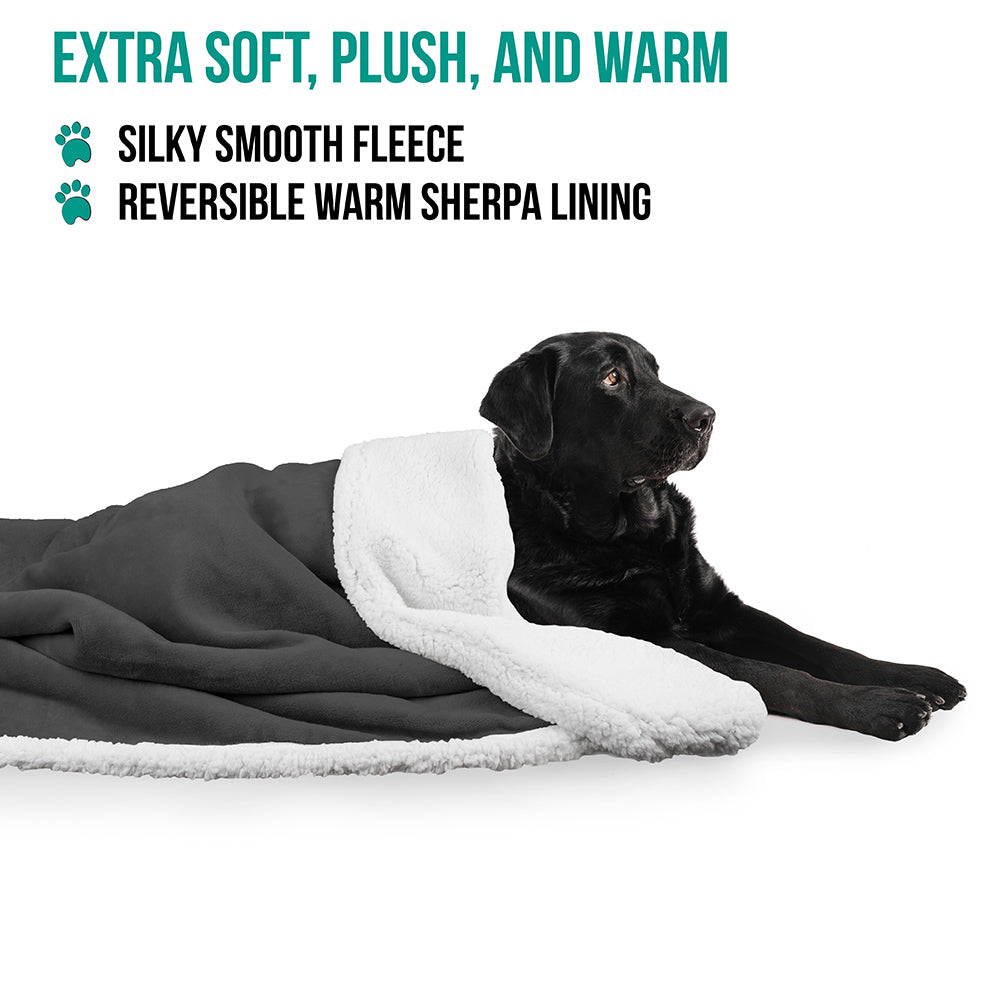 Dog Blanket for Medium Large Dogs Pet Soft Fleece Durable Warm Sherpa Reversible
