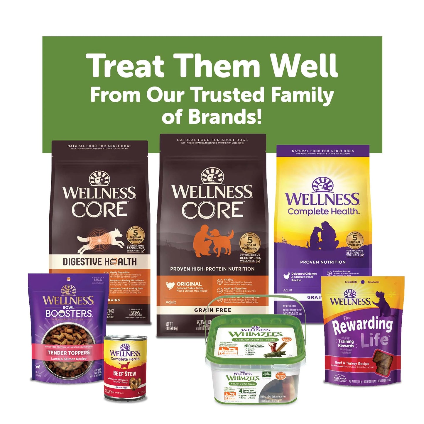 by Wellness Hedgehog Natural Grain Free Dental Chews for Dogs, Large Breed, 6 Count