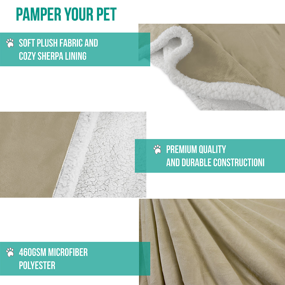 Dog Blanket for Medium Large Dogs Pet Soft Fleece Durable Warm Sherpa Reversible