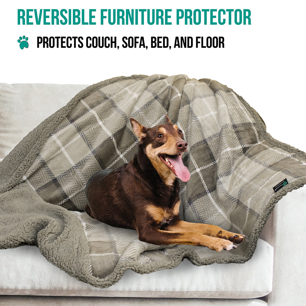 Dog Blanket for Medium Large Dogs Pet Soft Fleece Durable Warm Sherpa Reversible