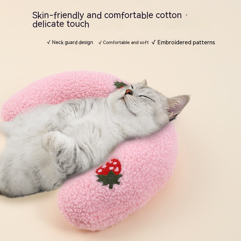 Little Pillow for Cats Fashion Neck Protector Deep Sleep Puppy U-Shaped Pillow Pets Pillow Kitten Headrest Dog Sleeping Pillow Pet Products