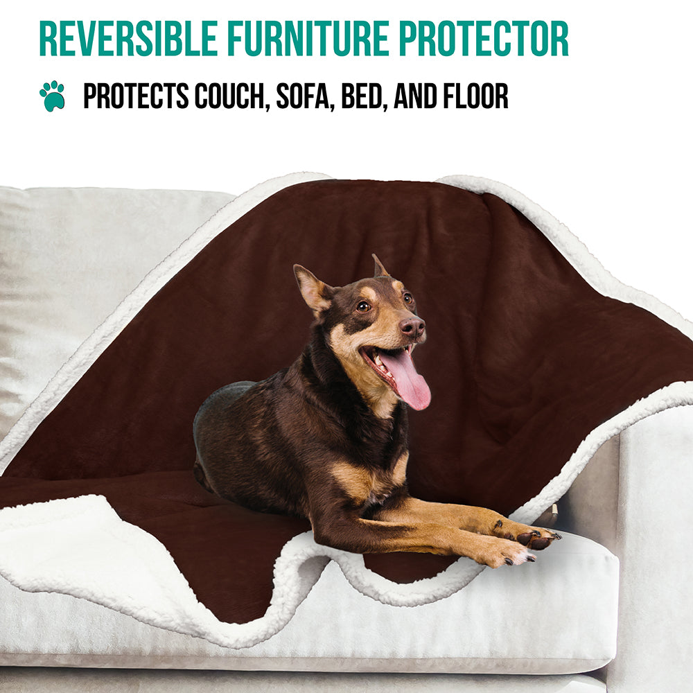 Dog Blanket for Medium Large Dogs Pet Soft Fleece Durable Warm Sherpa Reversible
