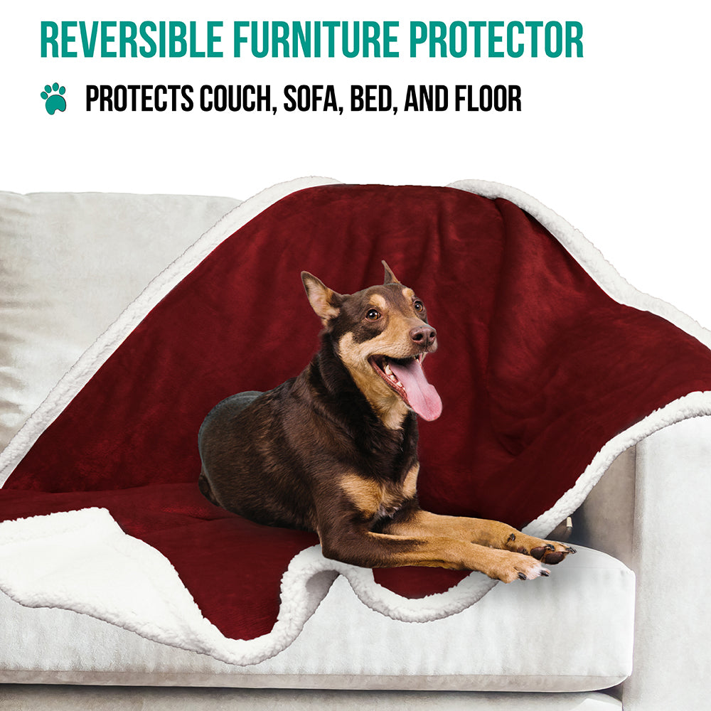 Dog Blanket for Medium Large Dogs Pet Soft Fleece Durable Warm Sherpa Reversible