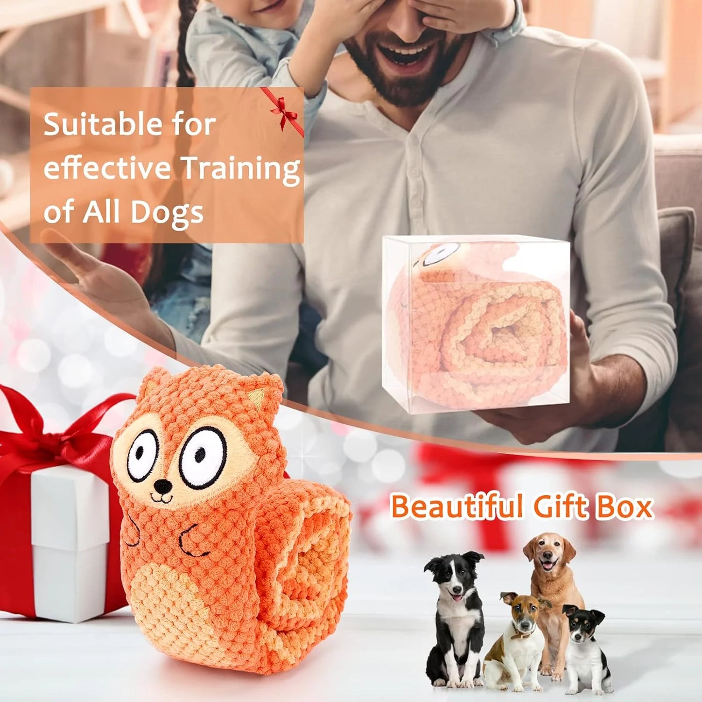 Small Medium Dog Squeak Toys for Aggressive Chewers,Fox