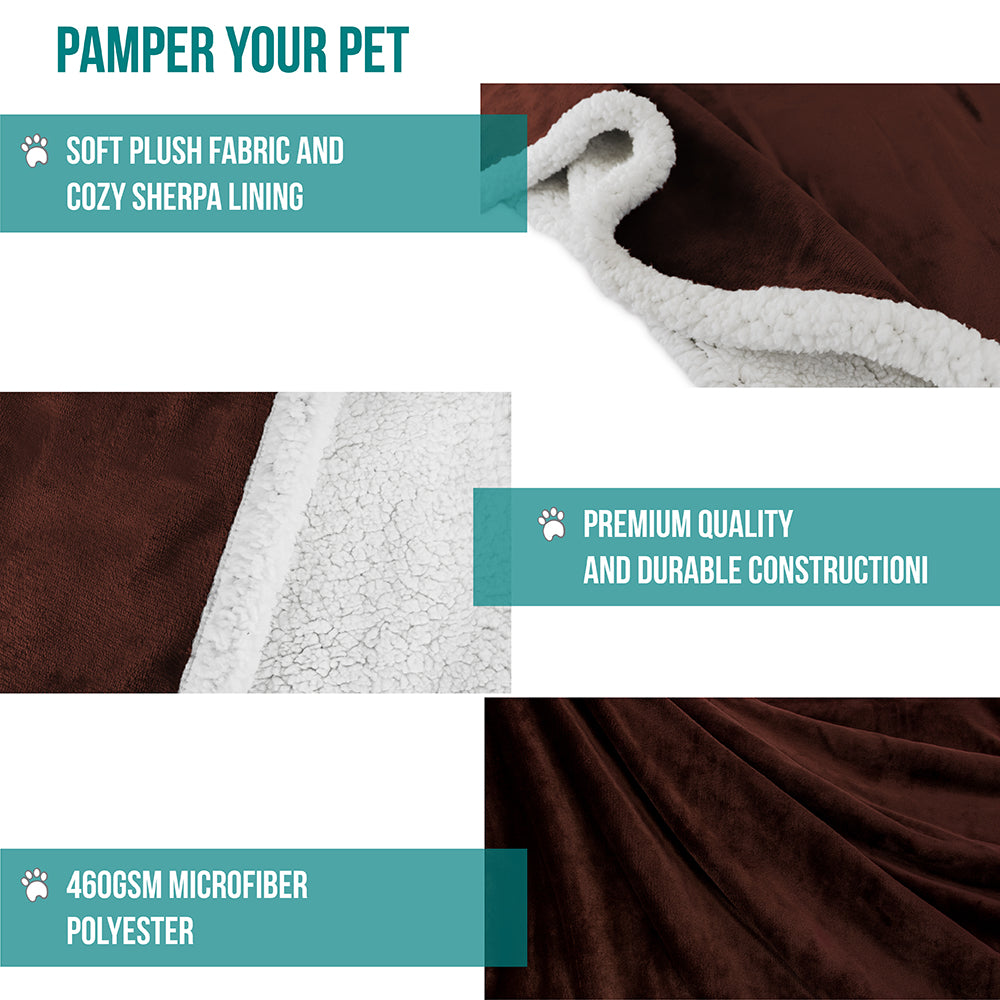 Dog Blanket for Medium Large Dogs Pet Soft Fleece Durable Warm Sherpa Reversible